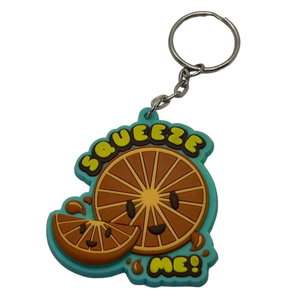 Loungefly Rubber Keychain Oranges Squeeze Me 4.5" Florida NWOT